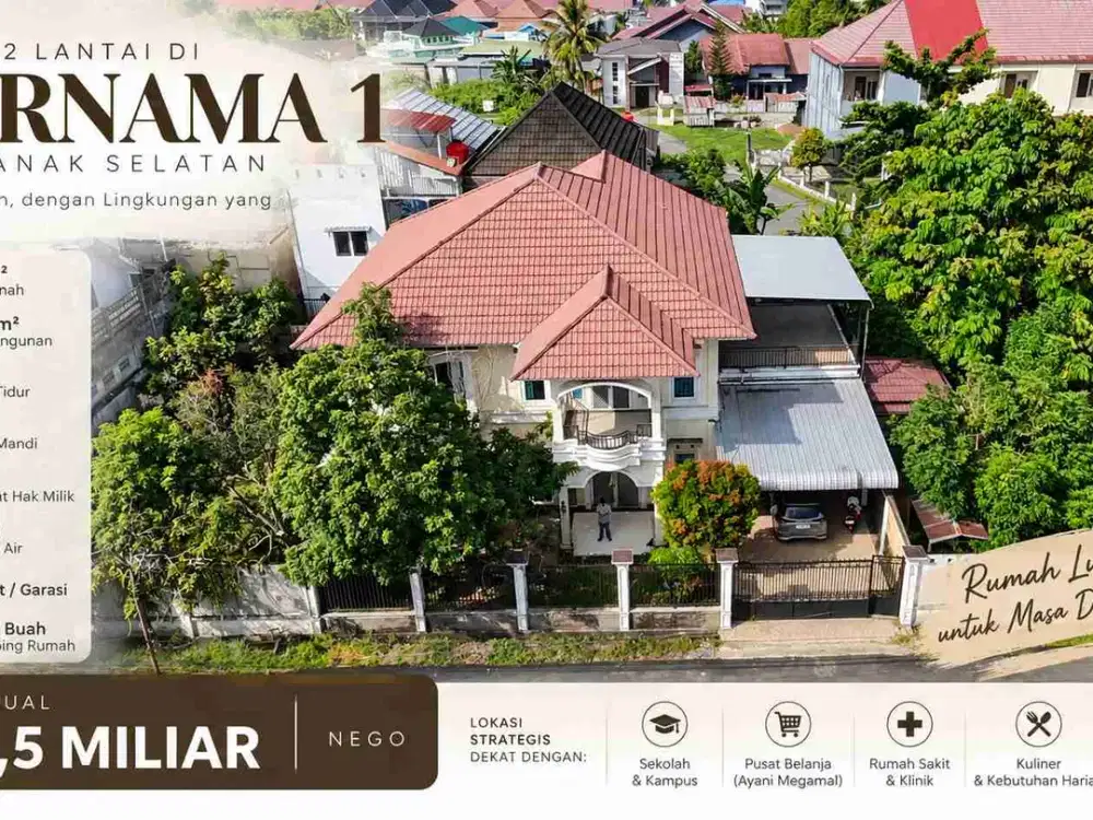 Rumah Luas di Purnama 1 Pontianak | LT 799 m² | Kebun Buah | SHM