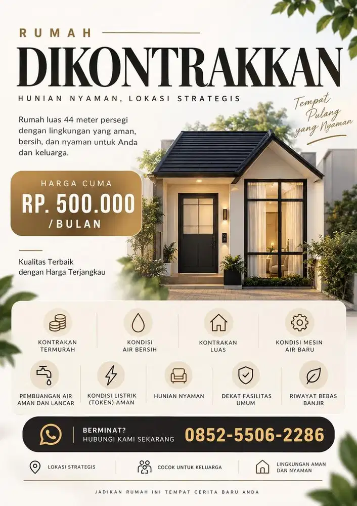 Disewakan Kontrakan Bulanan/Tahunan