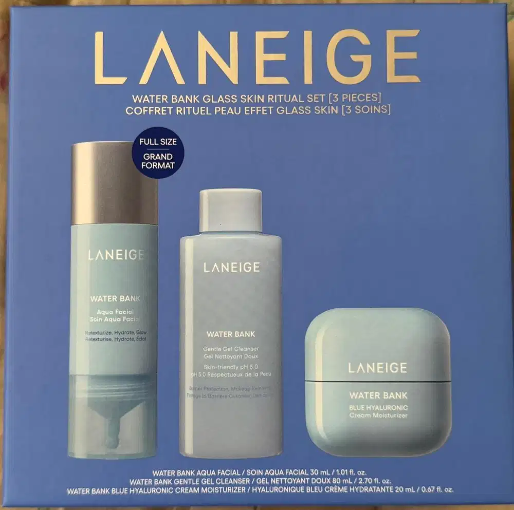 LANEIGE Water Bank Glass Skin Ritual Set 3pcs – NEW ORIGINAL