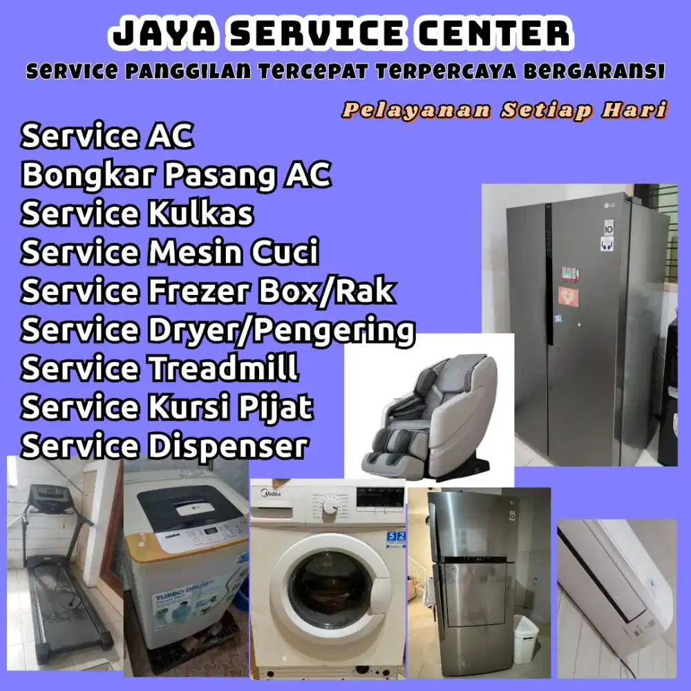 Service Mesin Cuci Kulkas Frezer Bongkar Pasang AC Servis AC Treadmill