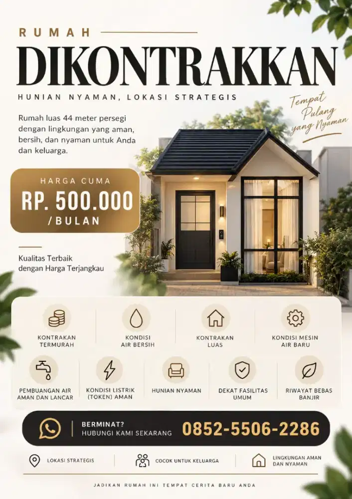 Disewakan Kontrakan Bulanan/Tahunan
