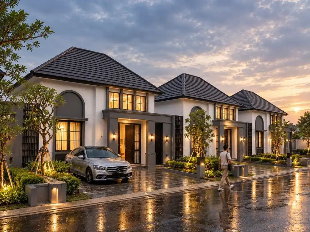 Rumah MURAH Minimalis Model American Classic One Gate System di klaten.