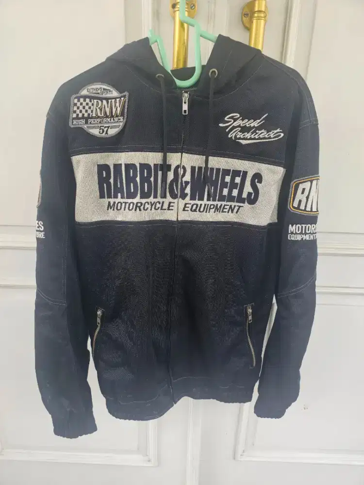 Rabbit and wheels zipper mesh hoodie