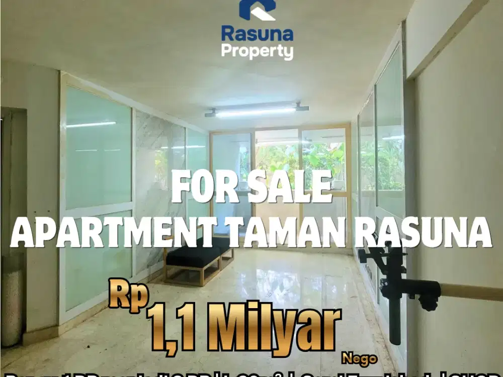 For Sale, Apartment Taman Rasuna, Renovasi 1 BR menjadi 2 BR, L 60m², Semi Furnished, SHGB, Cocok untuk investasi