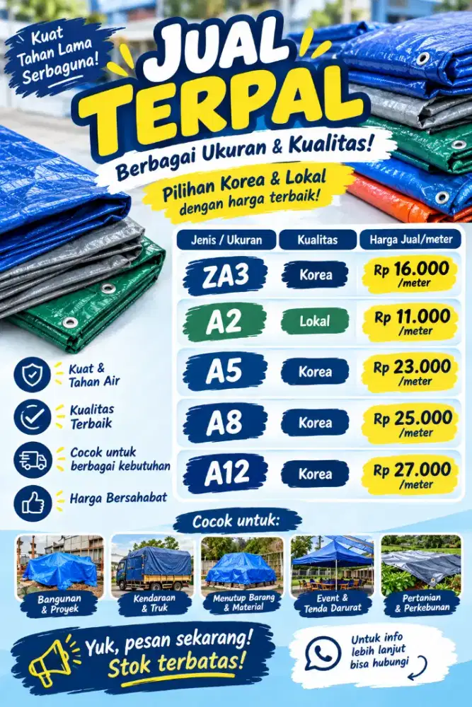 Terpal Lokal dan Korea