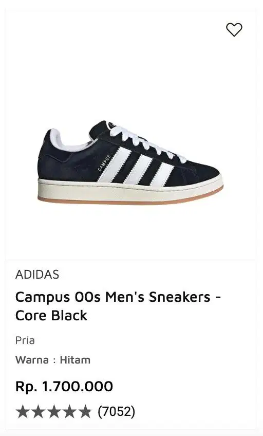 Sepatu Adidas Campus 00s Men’s Sneakers - Core Black (ORIGINAL)