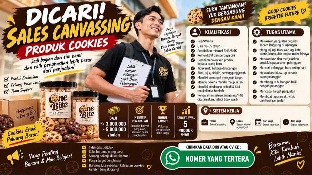 LOWONGAN KERJA SALES CANVASSING COOKIES