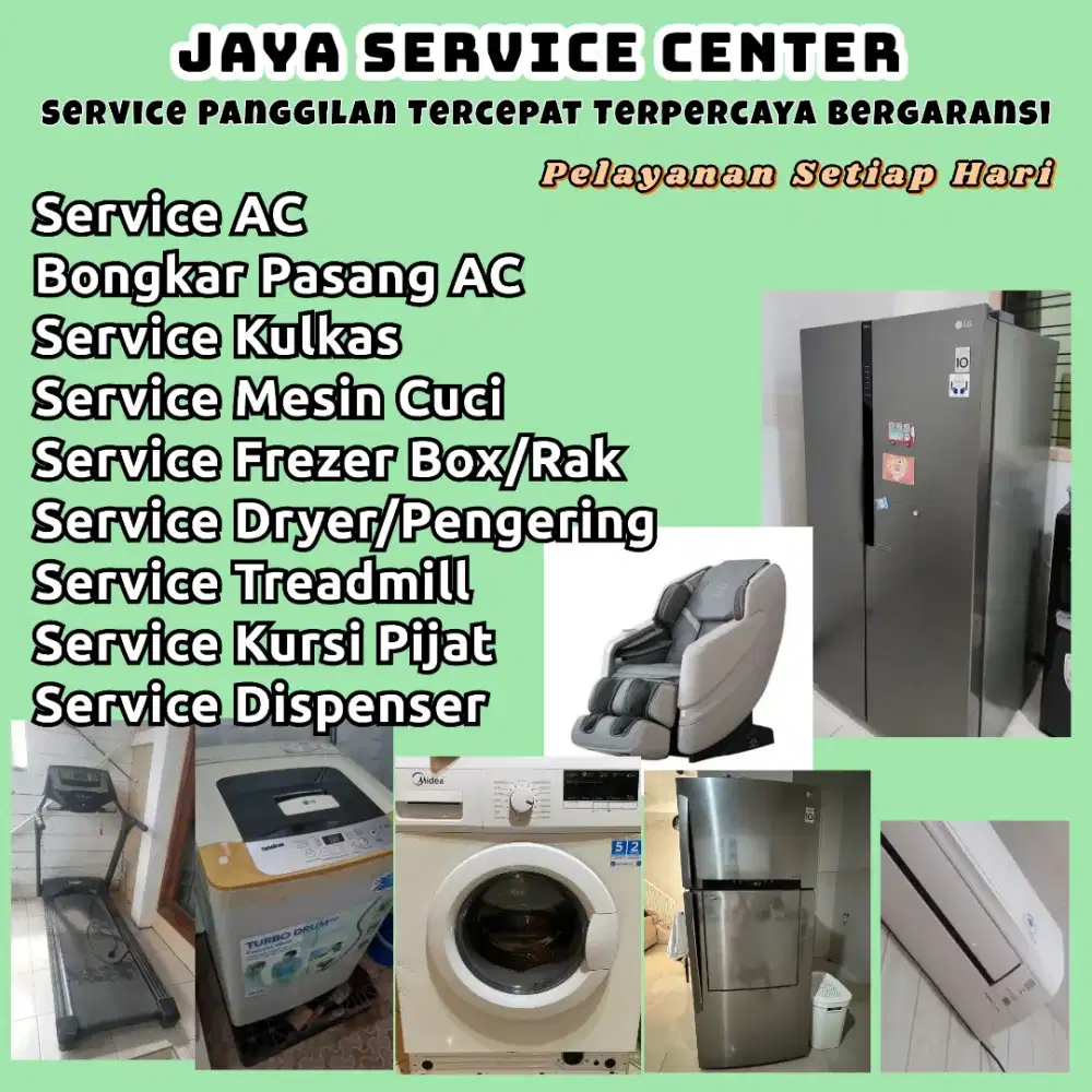 Service Mesin Cuci Kulkas Frezer Bongkar Pasang AC Servis AC Treadmill