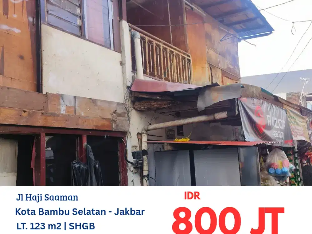 HFN0350 JUAL CEPAT rumah tua+warung+kontrakan di daerah Kota Bambu Selatan Jakarta Barat