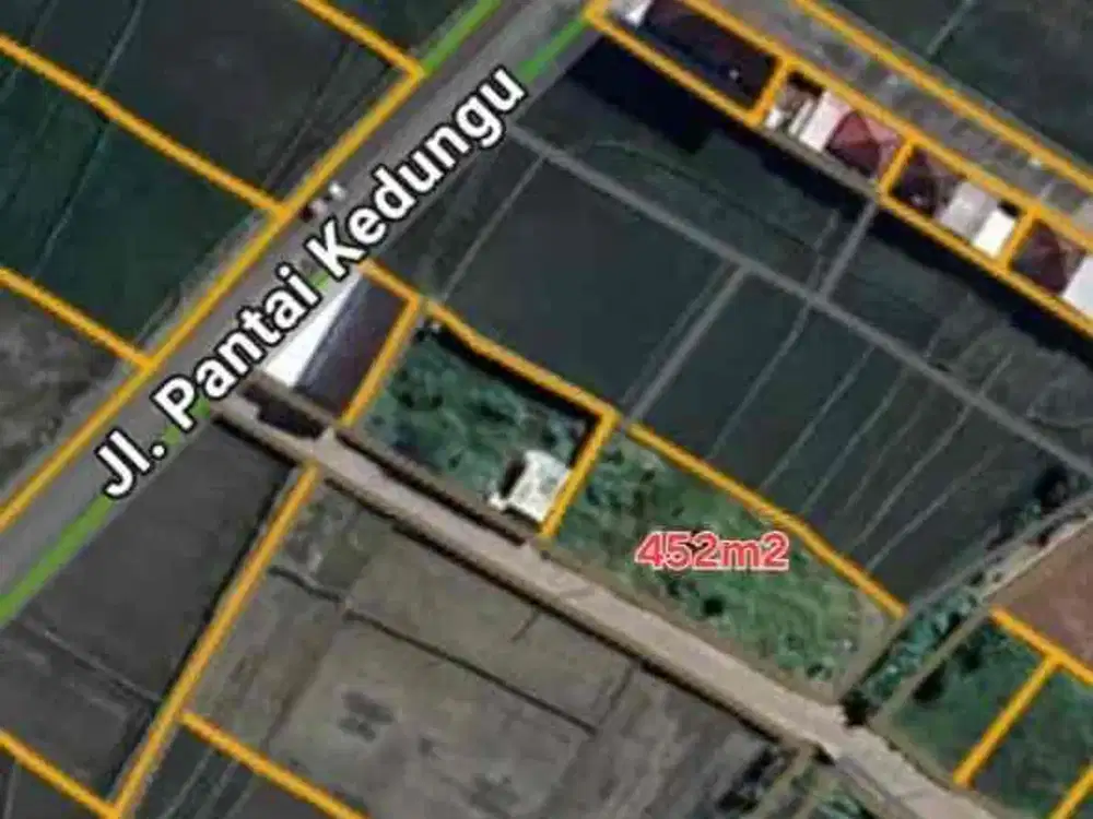 Tanah Kedungu view sawah dkt Jalan utama bisa 2-3 unit villa