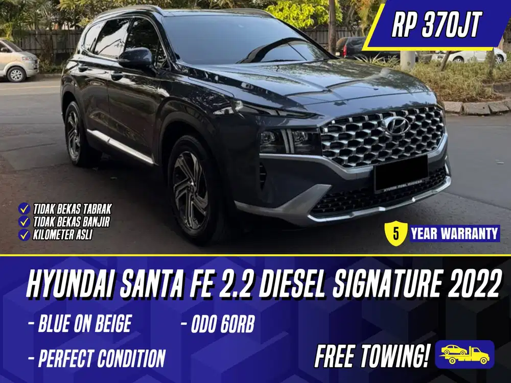 Hyundai Santa Fe 2.2 Diesel Signature 2022 NIK 2021 Blue Biru Santafe