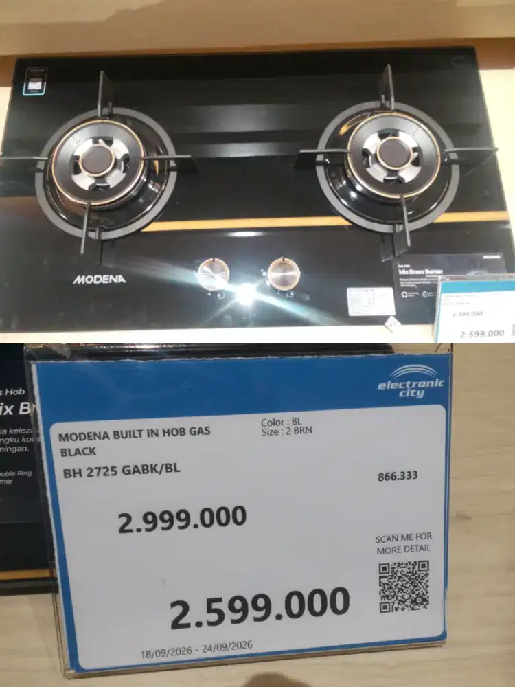 MODENA BUILT IN HOB GAS BLACK