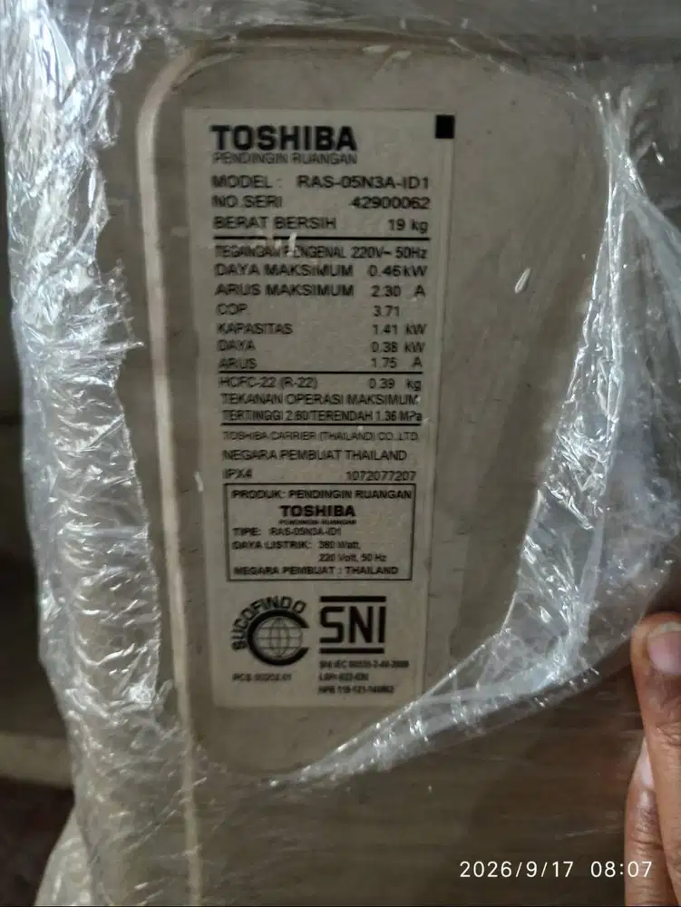 AC Toshiba RAS-05N3A-ID1 - 1/2 PK