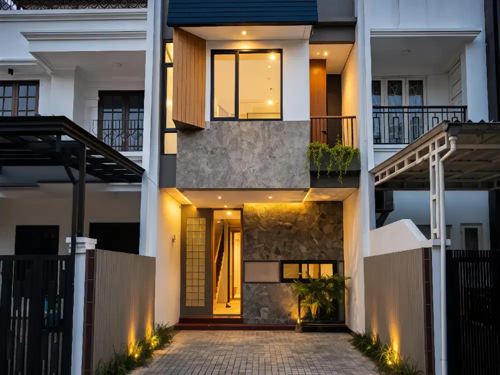 Rumah Baru Dengan Rofftop Dalam komplek Tenang Di Pondok Bambu Jakarta Timur