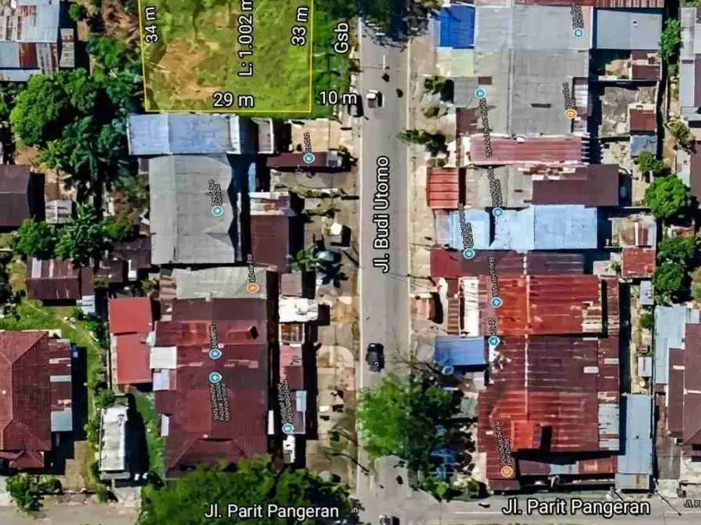 Tanah tepi jalan Budi Utomo L33x33