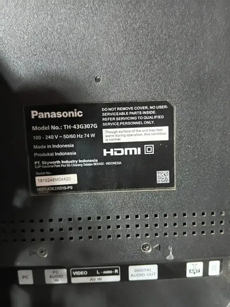Dijual tv panasonic 43inch