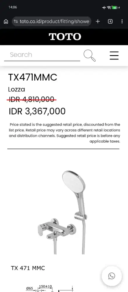 Shower TOTO TX471MMC