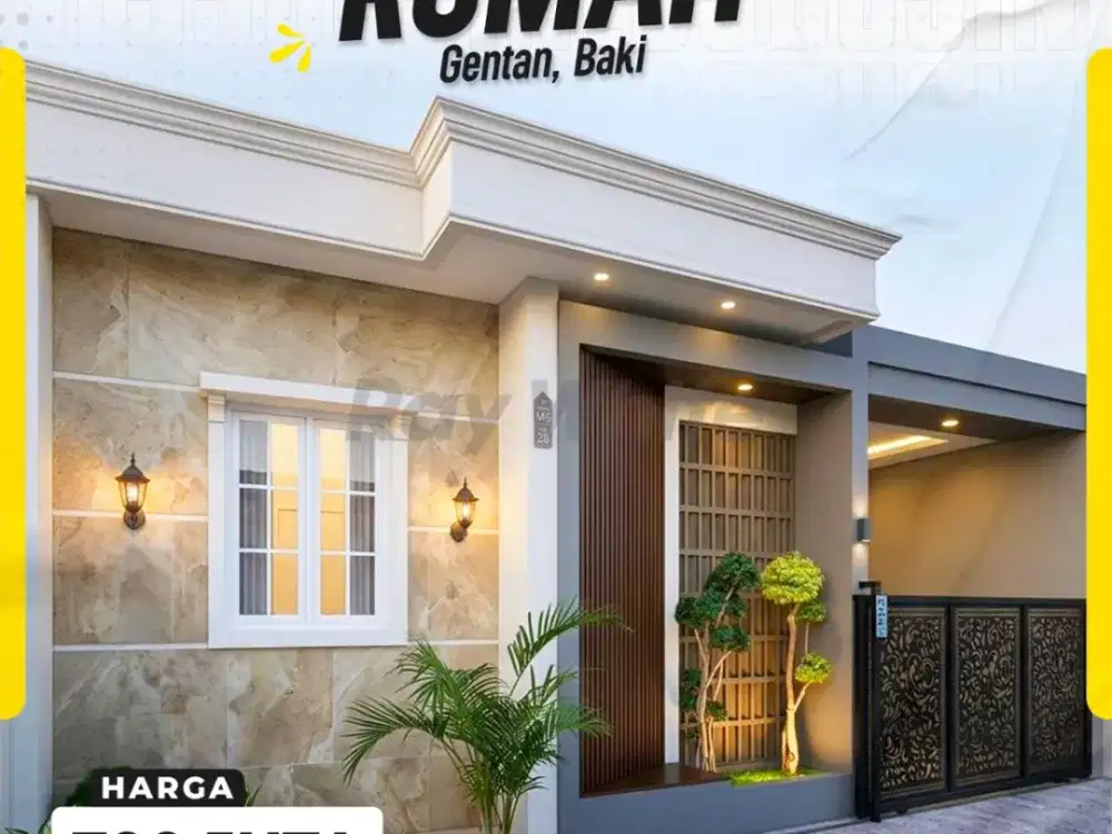 DIJUAL RUMAH MINIMALIS MODERN CANTIK DI PERUM GENTAN REGENCY, GENTAN, BAKI, SUKOHARJO