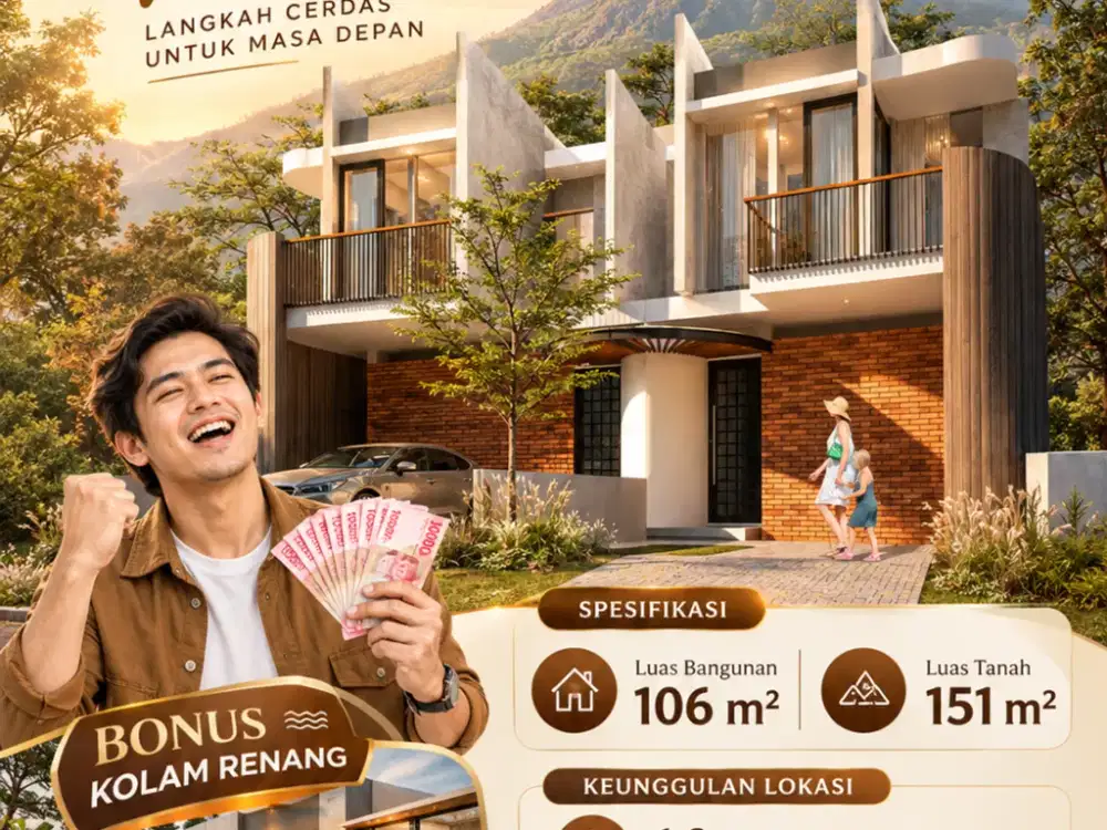 UNIT POJOK BONUS KOLAM RENANG LOKASI DEKAT WISATA KOTA  BATU