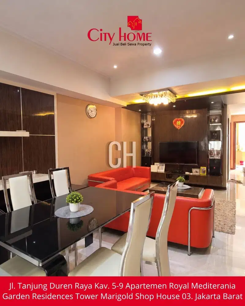Sewa Apartemen Furnished di Royal Mediterania Garden Residences