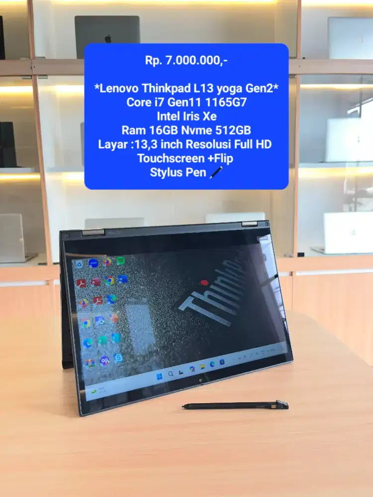 Lenovo Thinkpad L13 Yoga Gen2 2in1 Core I7 1165G7 Ram 16GB Nvme 512GB