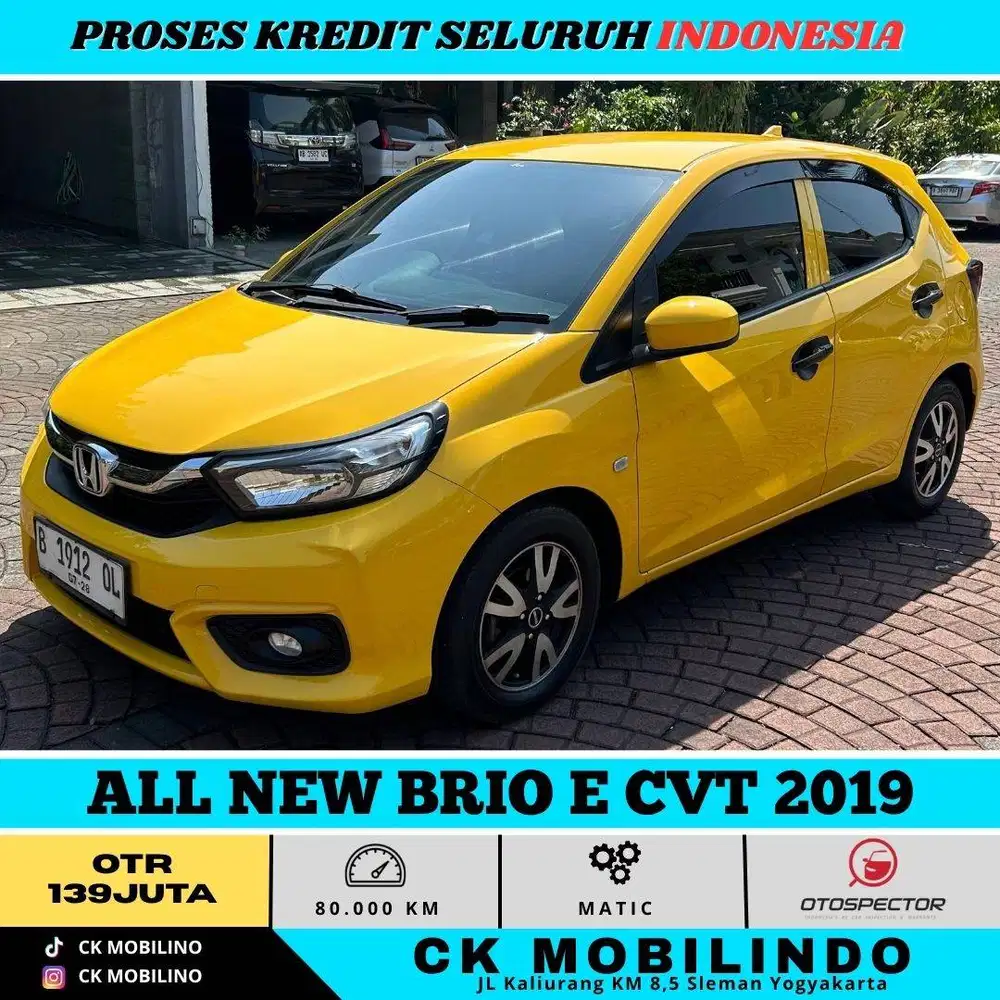 ALL NEW BRIO E CVT 2019 KUNING KREDIT MURAH