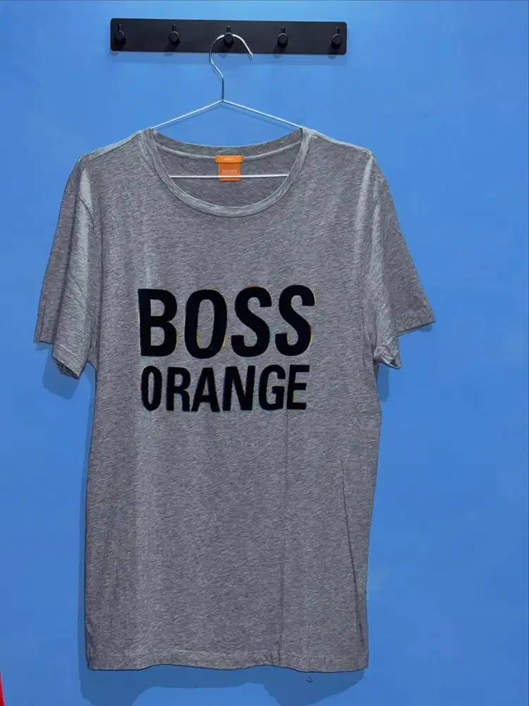 Kaos Boss Orange Logo Print Lengan Pendek