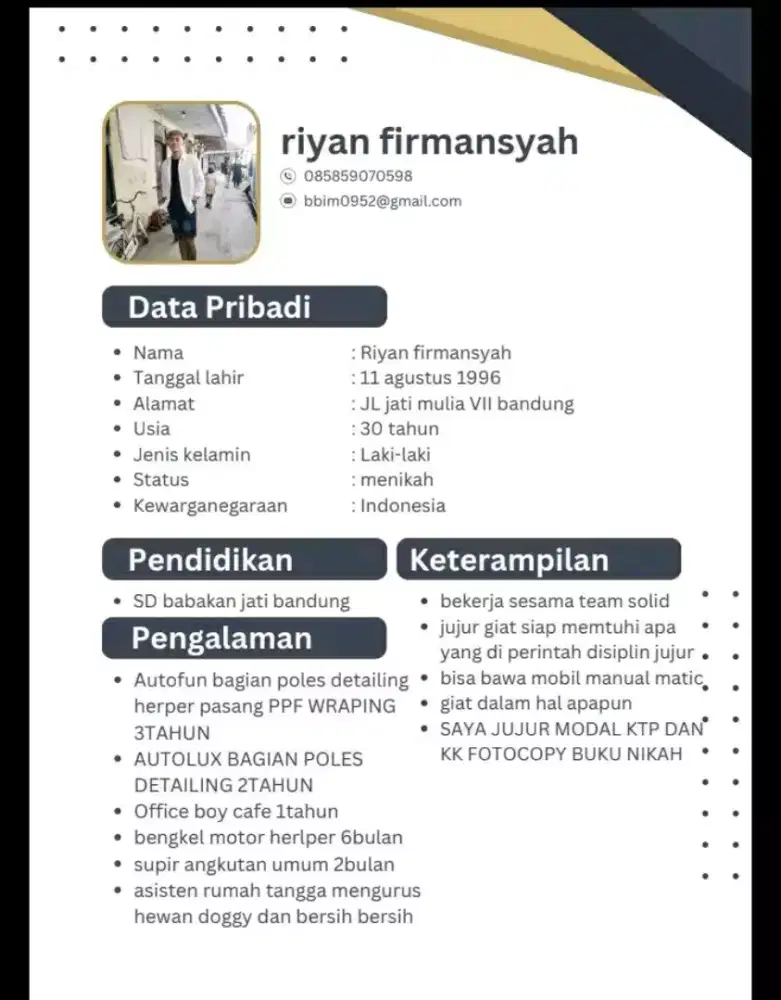 permisi nyari kerja apa aja barangkali ada lowongan