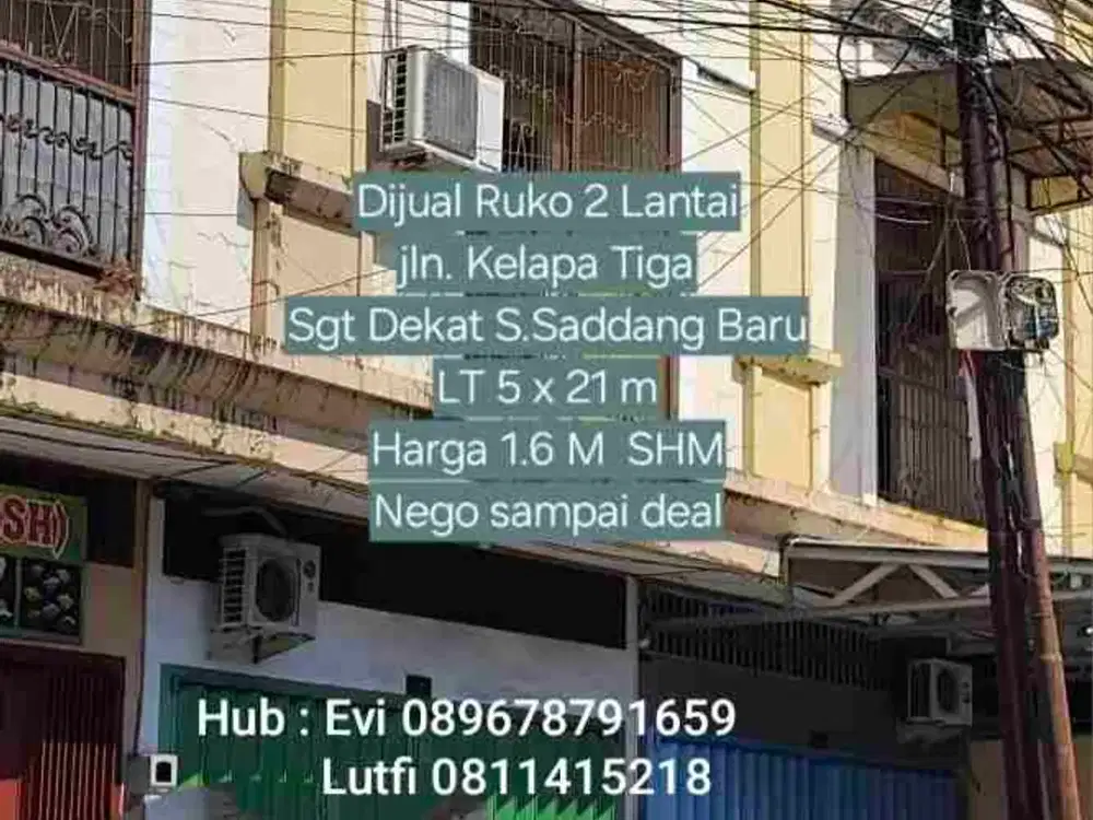 Dijual Ruko 2 lantai Jl. Kelapa Tiga Makassar