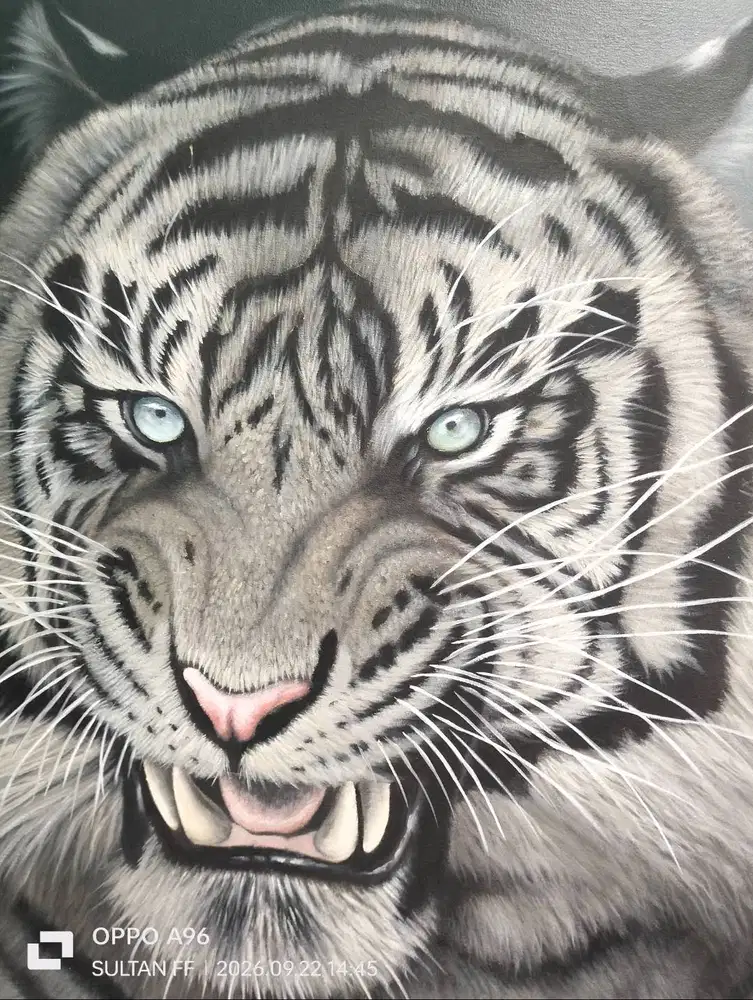 Mahar lukisan harimau putih