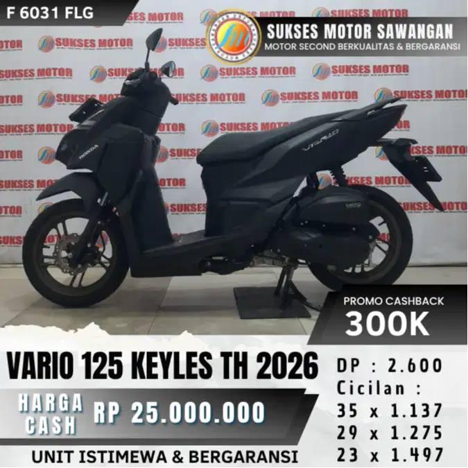 MULUS HONDA NEW VARIO 125 KEYLES TH 2026 GEN 3 BISA KREDIT BERGARANSI