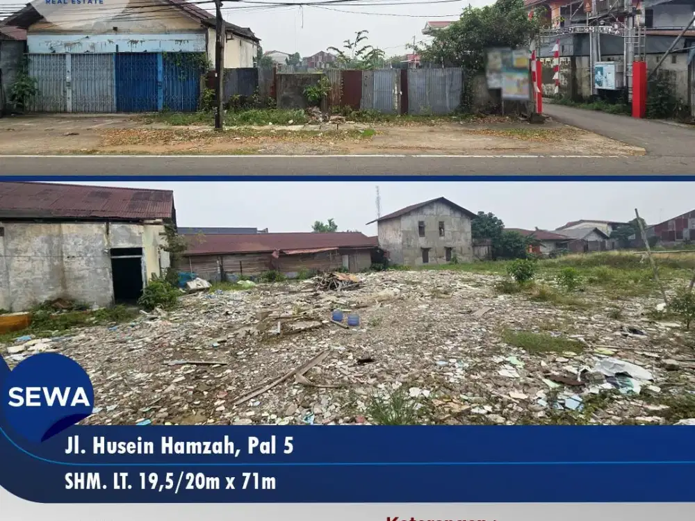 Disewakan tanah tepi jalan pinggir jalan husein hamzah Pal 5, Pontianak