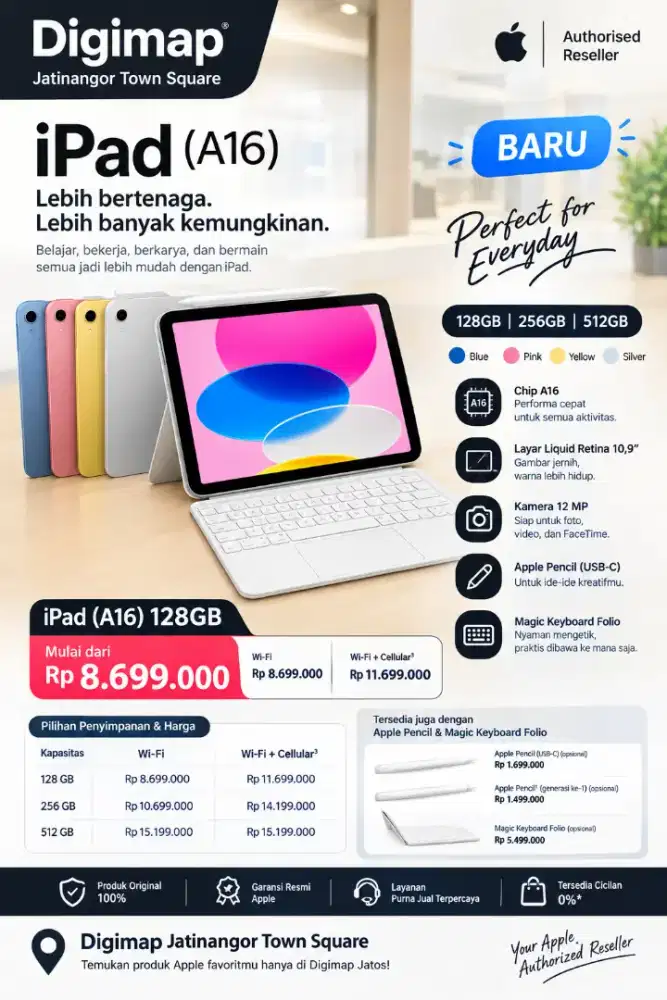 iPad (A16) — Lebih Bertenaga, Lebih Banyak Kemungkinan!