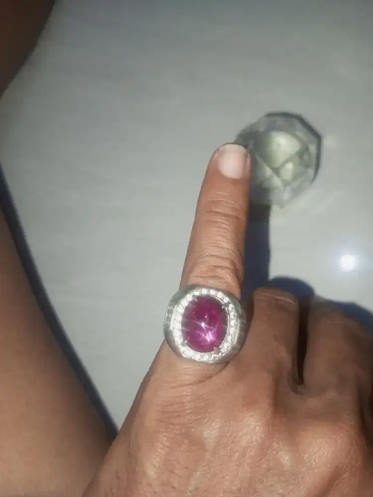 Cincin Red shapire sama Perak 25 gr