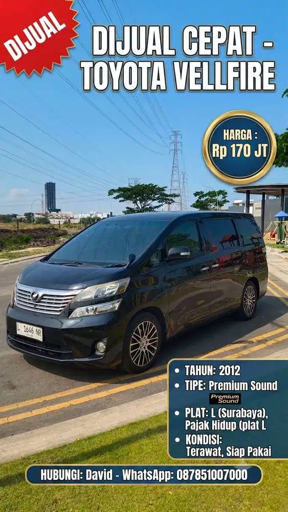 Toyota Vellfire 2012 Bensin