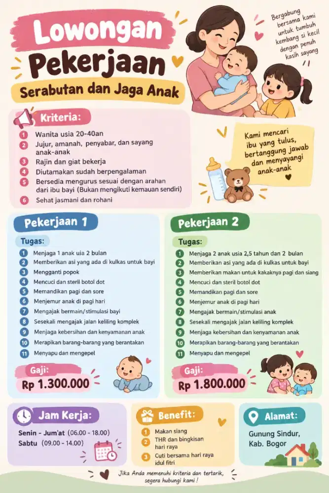 Lowongan Pengasuh dan Serabutan