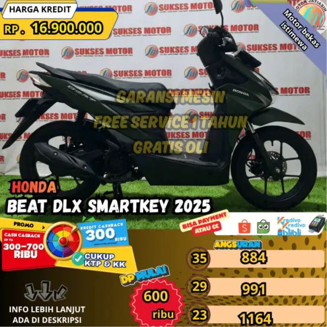 BEAT DELUXE SMARTKEY 2025 PLAT BEKASI KOTA KM RENDAH WARNA AJIB