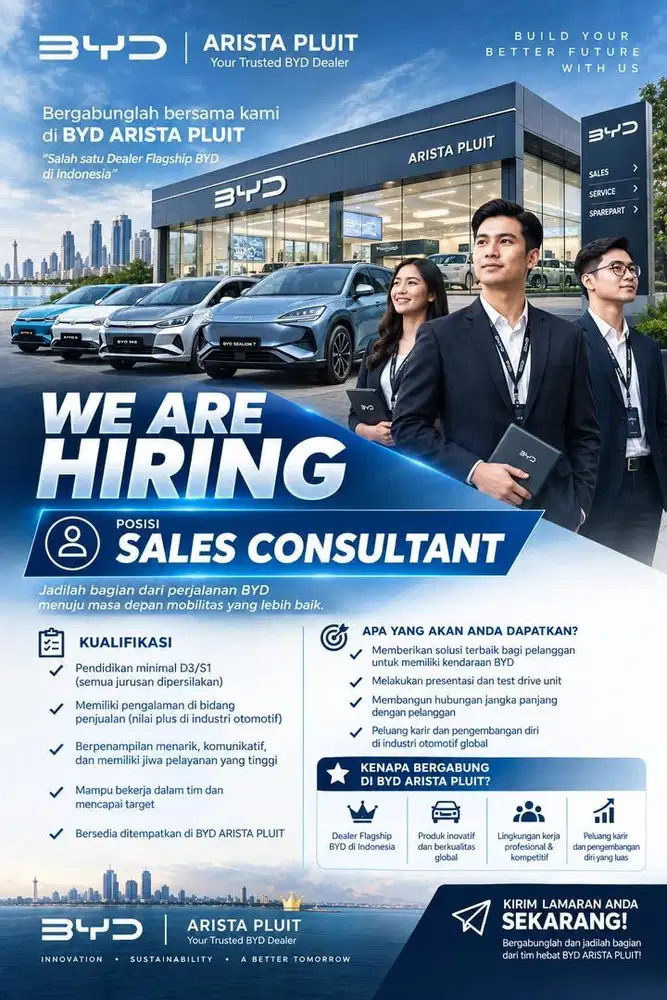 Open Recruitment Sales Automotif BYD