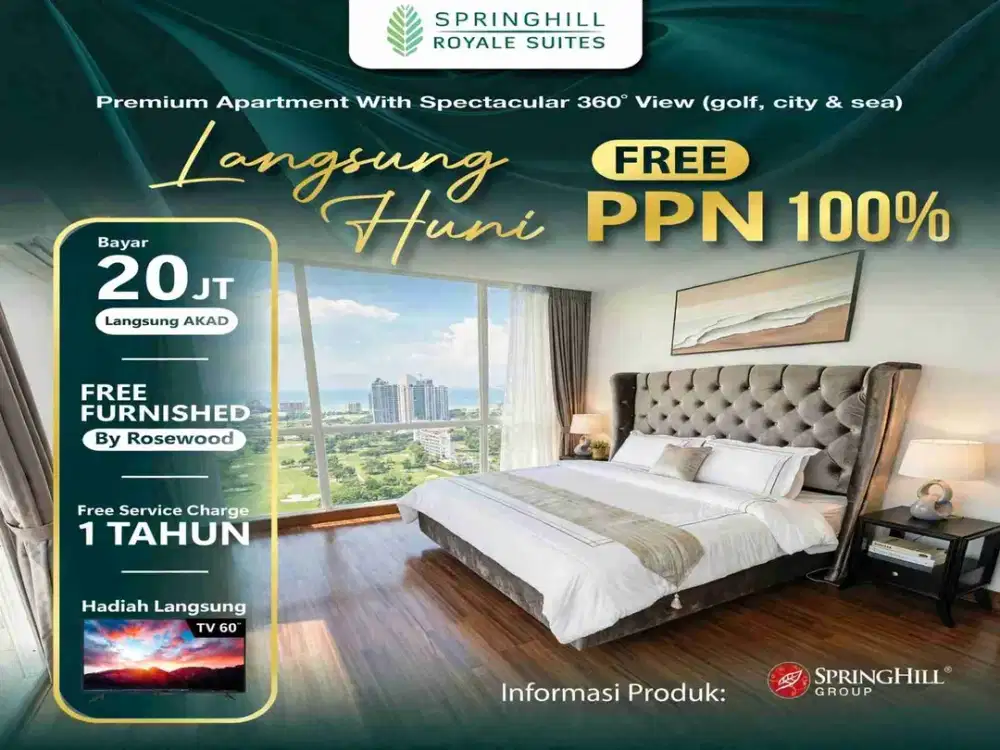 Springhill Kemayoran 2BR 111M2 View Golf Free IPL 1 Tahun PRJ JIEXPO