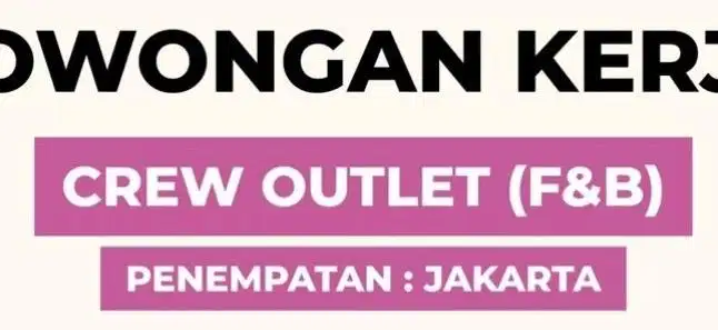 Lowongan pekerjaan f&b