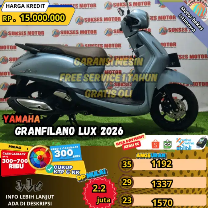 YAMAHA FILANO LUX 2026  PLAT BEKASI KAB KM RENDAH SIAP AJAK TOURING