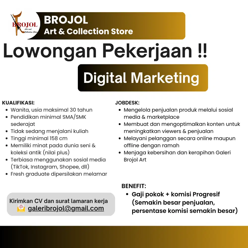 Dibutuhkan segera Digital Marketing di Bekasi