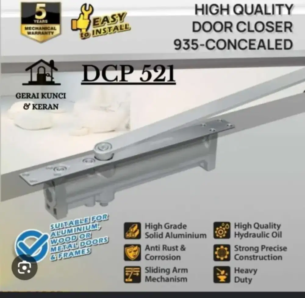 Paloma DCP 521 High Quality Door Closer 935-Concoaled