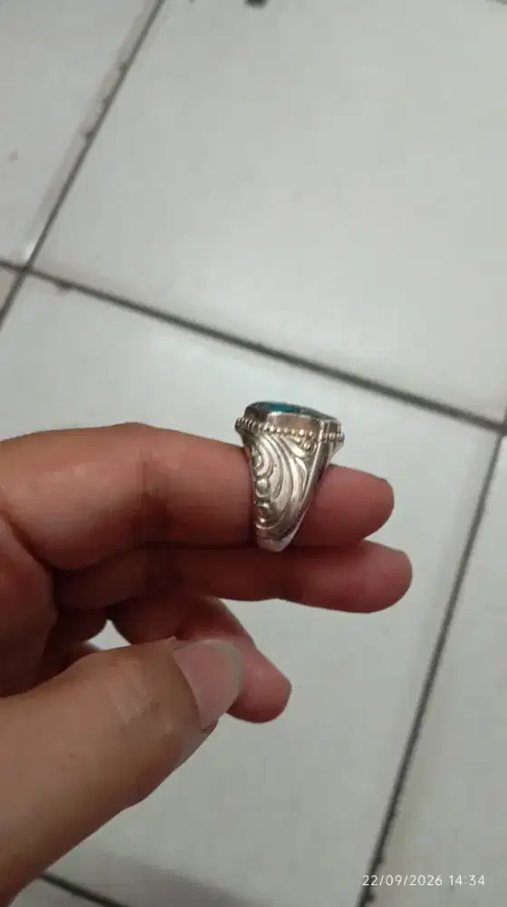 Cincin perak batu pirus