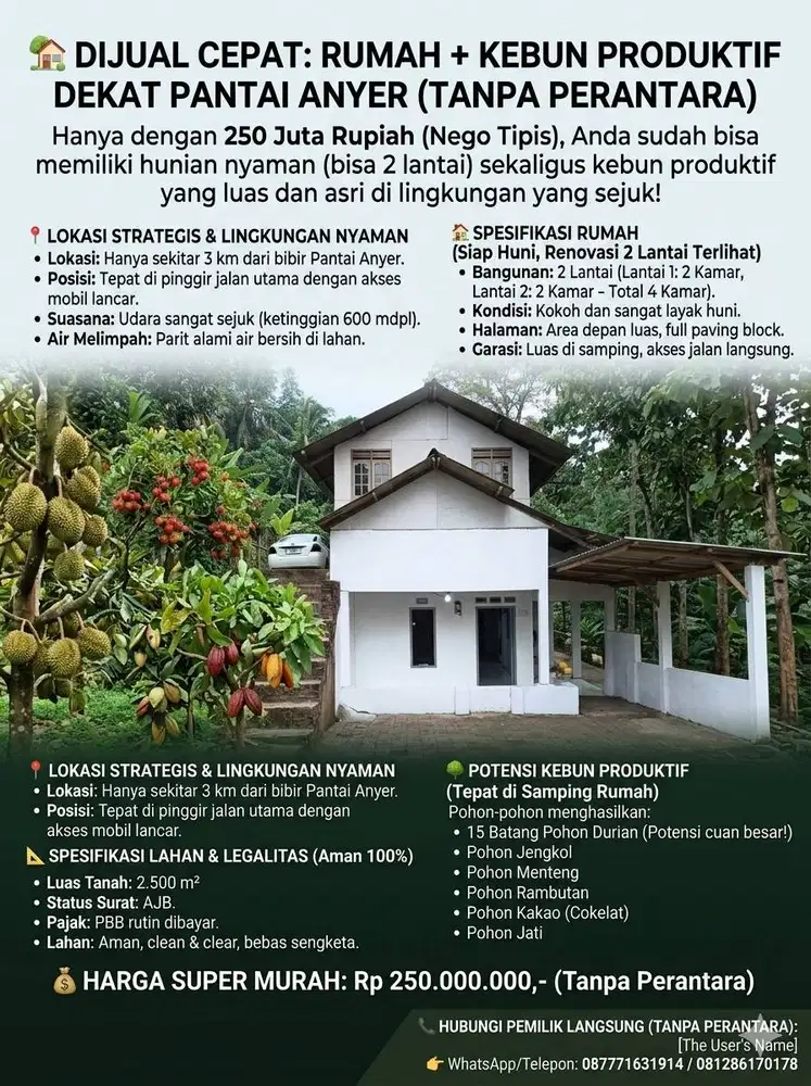 Rumah dengan kebun luas