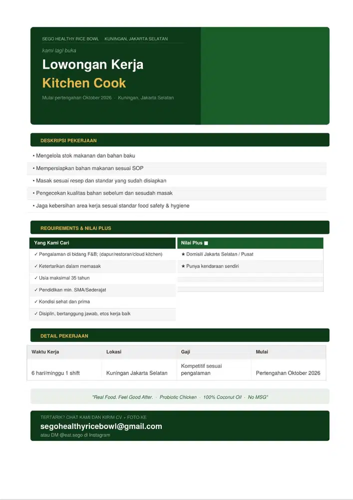 Kitchen Cook - Sego Healthy Rice Bowl