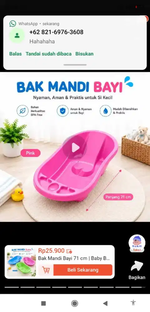 Bak mandi bayi bak mandi plastik bpa free