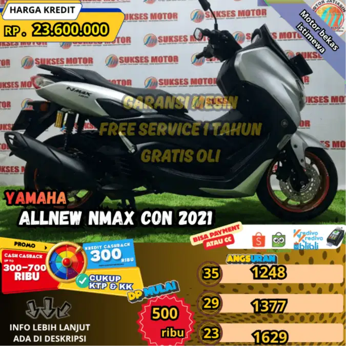 YAMAHA ALLNEWNMAX CONNECTED 2021 WARNA SILVER KM STANDAR SIAP PAKAI