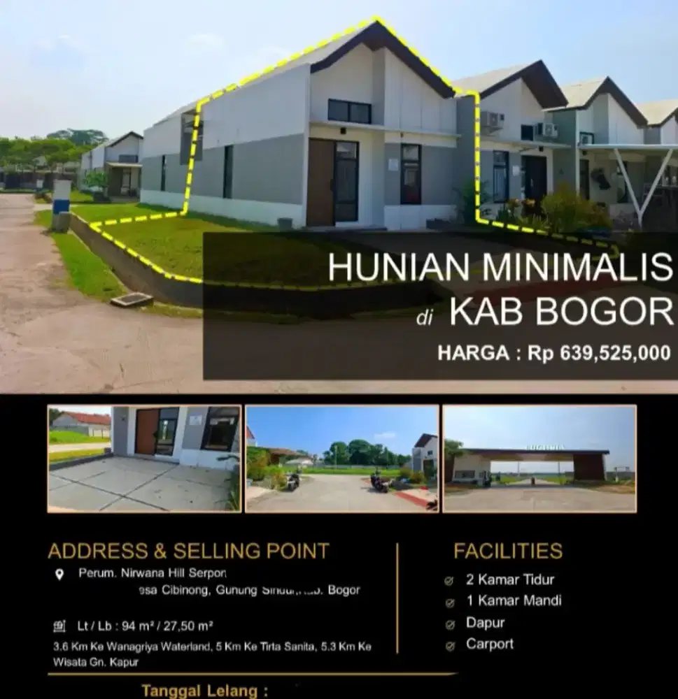 Dijual Rumah Hook 2 Lantai Perumahan Nirwana Hill Serpong Bogor