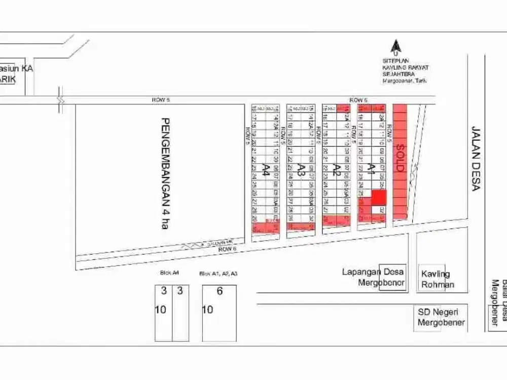 Sisa 400 Unit Tanah Kavling Murah siap Bangun di Desa Mergobener, Tarik, Sda